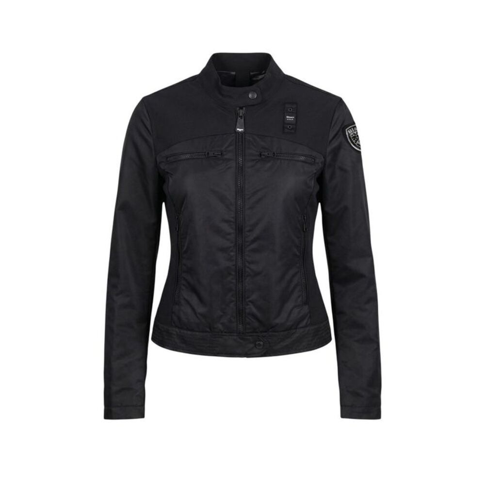 Blauer Black Polyamide Biker Women's Jacket